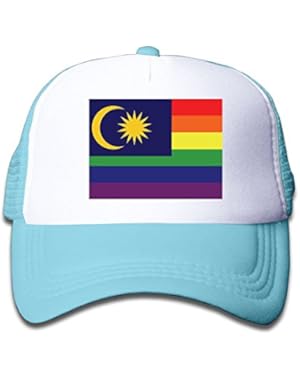 Flag Of Malaysia Boy & Girl Grid Baseball Caps Adjustable sunshade Hat For Children