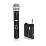 Wireless Microphone System - UHF Handheld Mic & Wireless Adapter | Home & Studio Karaoke Party Microphone Kit | Universal Plug-and-Play Portable Audio Transmitter Receiver (Pyle PDWM13UH.5)