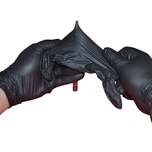 Pausseo Black Disposable Nitrile Gloves Set - Comfortable Rubber Latex Powder Free Medical Exam Tattoos Piercing Glove Kit - 10/50/100 - Pack - Thumbnail 3