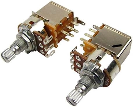 Musiclily Metric A500k Push Pull Guitar Pots Audio Taper Short Split Shaft Potentiometers for Electric Guitar or Bass(2 Pcs)