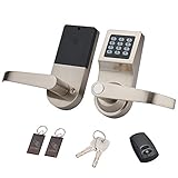 HENYIN Digital Door Lock,Unlock with M1 Card, Code and Key,Handle Direction Reversible (card+remote)