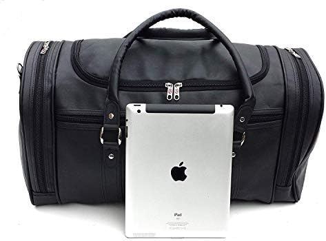 Leather Weekend Bag Travel Duffle Sports Cabin Gym PU Look Holdall Luggage Faux (X-Large)