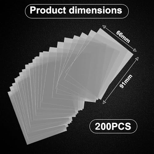 200Pcs 2.5" X 3.5"(66 x 91mm) Standard Card Sleeves, Ultra-Clear Card for Sports Game Cards & TradingCard