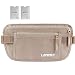 Travel Money Belt for Men Women, RFID Blocking Waist Wallet Hidden Antitheft Passport Holder Concealed Under Clothes Stash Pouch, Bonus 2 Credit Card Sleeves, Beige