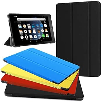 Fire HD 8 Case - Zerhunt Ultra Light Slim Fit Protective Cover with Auto Wake/Sleep for Fire HD 8 Tablet (7th and 8th Generation, 2017 and 2018 Release) Black