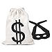 PAUBOLI Robber Costume Black Eye Mask+ Canvas Drawstring Bag Dollar Sign 11 x 17 and 8 x 10 Optional (8 x 10 inches)