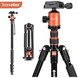 GEEKOTO Tripod, Camera Tripod for DSLR, Camera Monopod, Compact 58" Aluminum Tripod with 360 Degree Ball Head, Ideal for Vlog, Travel and Work(AT24 Traveller)