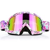 JAMIEWIN Adult Motorcycle Motocross Goggles ATV Racing Goggles Dirt Bike Mx Goggle Glasses and Ski Snowborading(12 Color)