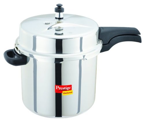 Prestige PDSSPC10 Deluxe Stainless Steel Pressure Cooker, 10 Liter, Silver