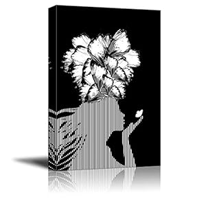 Canvas Wall Art Black and White Abstract Pictures Home Wall Decorations for Bedroom Living Room Paintings Canvas Prints Framed - 12x18 inches