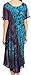 Sakkas 17682 - Ria Tie Dye Embroidered Cap Sleeve Wide Neck Caftan Dress / Beach Cover Up - Teal - OS