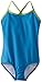 Kanu Surf Little Girls' Mermaid Solid One-Piece Swimsuit, Royal, 5