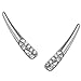 Humble Chic Pave Spike Ear Climbers - Simulated Diamond Crawler Stud Cuff Earrings, Silver-Tone