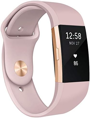 Pedfsy Compatible Fit bit Charge 2 Bands, Silicone Breathable Replacement Bands Sport Strap Adjustable Wristbands for Fit bit Charge 2 Fitness Smartwatch, Large Small
