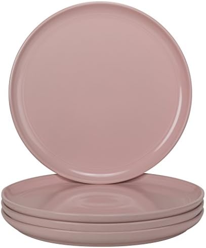 10 Strawberry Street DBL-1-PNK-DS Double Line Dinner Plates (Set of 4), 10.5", Pink