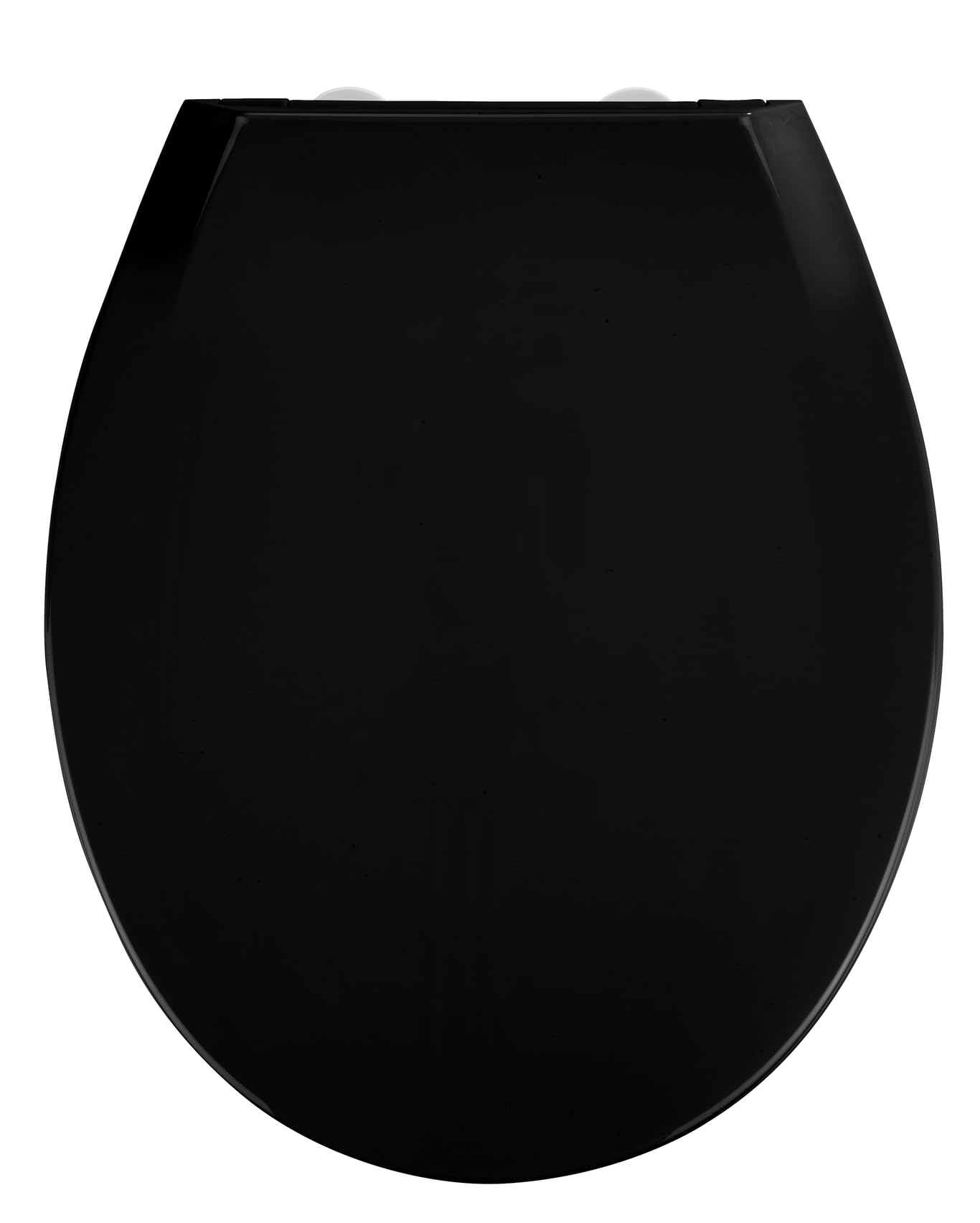 WENKO 23443100 Toilet seat Kos black - Toilet seat with soft closing mechanism, Fix-Clip hygienic plastic mounting element, Thermoplastic, 37 x 44 cm, Black