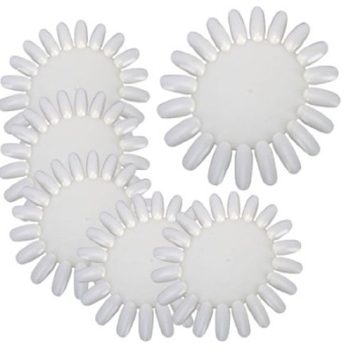 Jovana 10 pcs white Acrylic Wheel False Nail Art Tips Practice Display Nail Art Tool