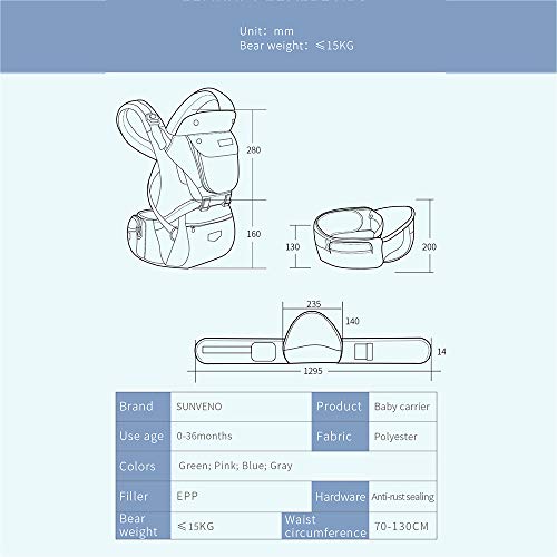 image for SUNVENO Baby Hip Seat Ergonomic Baby Carrier 3in1 Baby Hipseat for Out
