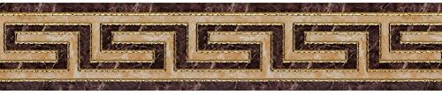 BOER INC 196.85"x3.93" 3D Wall Border Stickers PVC Self Adhesive Gold Plated Geometric Decal Sticker Waterproof Wall Decor Decal for Bathroom Kitchen Living Room Bedroom Home Decor (C style)
