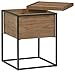 Amazon Brand – Rivet Axel Lid Storage Wood and Metal Side End Table Nightstand, Walnut