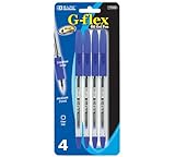 BAZIC G-Flex Blue Oil-Gel Ink Pen w/ Cushion Grip (4/Pack) (Case of 24) (17028-24)