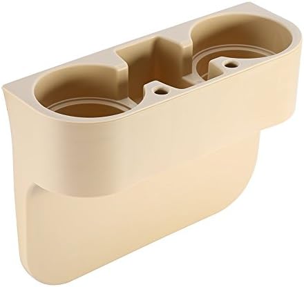 Universal Auto Truck Car Seat Drink Cup Holder Valet Beverage Can Bottle Food Mount Stand Storage Box Beige