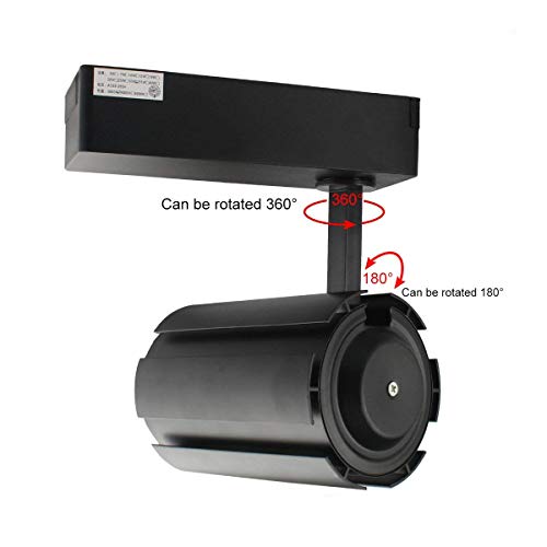GALYGG LED Track Lighting Heads Black Spotlight, 3 - Wire Light Fixtures, 30W 3000LM 3000K Warm White, for Wall Art Exhibition