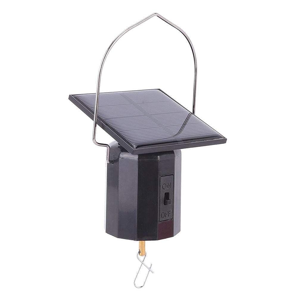 Solar Rotating Motor, Medium Speed 40-50 RPM Solar Powered No Battery Required Outdoor Garden Ornament Hanging 6 Pound Capacity Hook Design