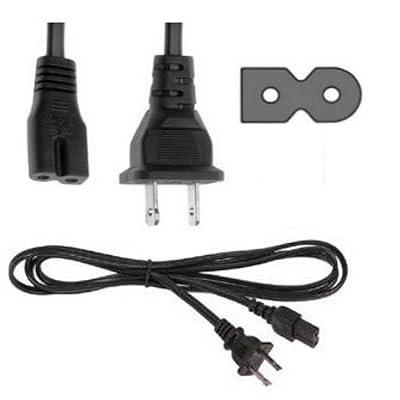 Power Cord for Brother Singer Husqvarna Viking White Pfaff Baby-Lock Bernina Sewing Machine, Vizio Sharp Toshiba JVC Hisense Sansui TV 18 AWG 2 Prong