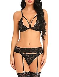 Conjunto de lencería con sujetador de encaje y bragas