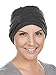 Comfort Cotton Sleep Cap & Headband Chemo Hat Beanie Turban for Cancer Charcoal Gray
