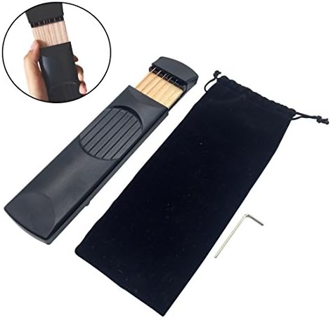 DIAOSnx 4 Fret Model 6 Strings Portable Pocket Guitar Trainer Finger Trainer Chord Practice Come with Black Bag