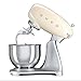 Smeg SMF01CRUS 50's Retro Style Aesthetic Stand Mixer (600 W Motor), Cream