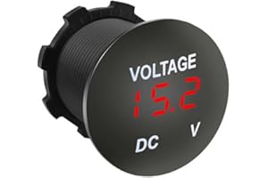 Mini Waterproof Voltmeter with LED Digital Display Voltage Meter Long Type DC 12V-24V Universal for Car/Motorcycle/Truck Red