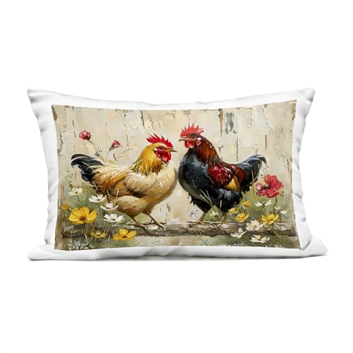 Stupell Industries | Country Chic Floral Roosters, 14 x 20