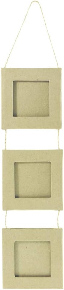 Exaco Square Mache 3 Linked Together Frame, 1x8x8cmx3, Brown