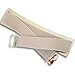 Lady Women Mirror Gold Tone Plate Metal Waist Elastic Belt Obi Band Beige Color