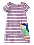 Fiream Girls Cotton Cartoon Shortsleeve Stripe Dress(S0200,2T)