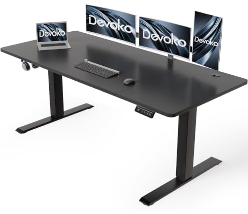 Devoko Elektrisch Höhenverstellbarer Schreibtisch 160 x 60 cm, Schwarz