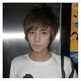 Korean Fashionable and Handsome Style Inclined Bang Fluffy Short Straight Full Wig For Men--High Temperature Fibre, Model: , Electronic Store