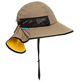 Sunday Afternoon Adjustable Kids Sun Hat w/ Strap (Sand & Tangerine, 5-9 years)