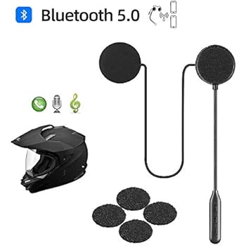Motorcycle Helmet Bluetooth Headset,Bluetooth 5.0,Waterproof Motorcycle intercom Headset,Speakers Hands Free,Music Call Control,Automatic answering,30 Hours Playing time High Sound Quality System