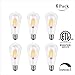 Worthy Lighting 6W Dimmable Vintage Edison Style LED Light Bulb, Equivalent to 60W Incandescent E26 Base, ST64 - Warm White (2700K), 6 Pack