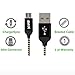 3Pack 3FT 6FT 10FT Long Micro USB Cable, High Speed Nylon Braided Micro USB Fast Charging Cord & Data Transfer Android Charger for Samsung Galaxy S7/S6/S5/Edge,Note 5,HTC,LG(Black Gold)