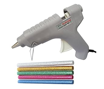 GLUN 40W Hot Melt Glue Gun with 5 Glitter Gluesticks