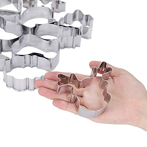BAKHUK Christmas Cookie Cutters Set - 15pcs - Christmas Tree, Santa Claus, Reindeer, Christmas Stockings, Bells, etc, Exquisite Gift Box Packaging, Stainless Steel Cookie Cutters - Thumbnail 3