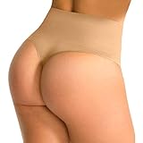 FIRSTLIKE Women Waist Cincher Girdle Tummy Slimmer Sexy Thong Panty Shapewear,Nude,XXL(Fit Waist 32.2