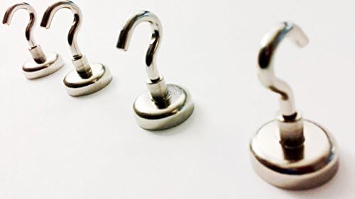 4 Set (50 lbs. ea. vertically) | Neodymium Magnetic Hooks | Multi Purpose Hooks |