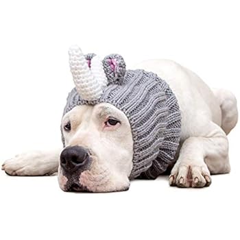 Zoo Snoods Rhino Dog Costume - Neck and Ear Warmer Headband (Large)