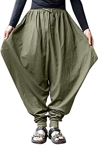 Mounter 2018 Unisex Mens Womens Boho Hippie Baggy Gypsy Cotton Harem Pants Loose Drop Crotch Floral Yoga Joggers Aladdin Harem Trousers Wide Leg Pants